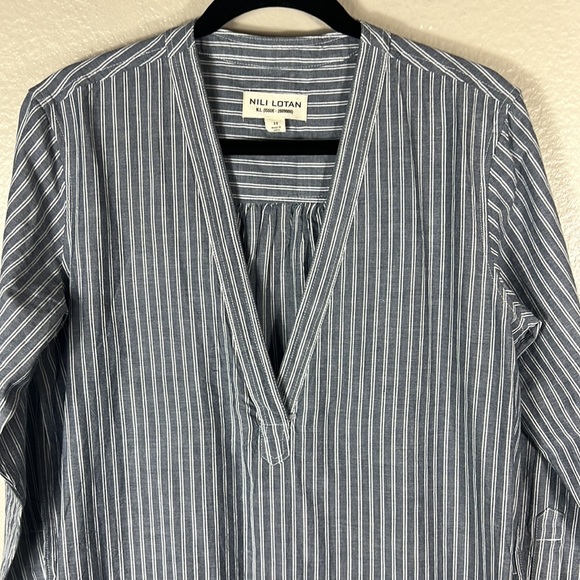 (SOLD) Nili Lotan Raven Shirt Dress Midi Stripe Dress - Picture 8 of 11